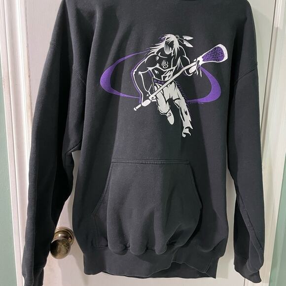 Black Lacrosse Graphic Hoodie - Picture 1 of 2